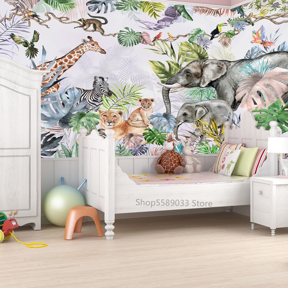 Papier Peint Panoramique Jungle Couleur | Le Petit Intissé