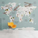 Papier Peint Carte du Monde <br/> Planisphère Baby