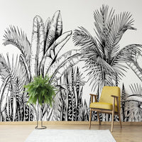 Thumbnail for Papier Peint Panoramique Végétal Noir et Blanc | Le Petit Intissé