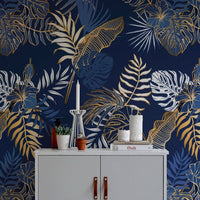 Thumbnail for Tapisserie Tropicale Bleu | Le Petit Intissé