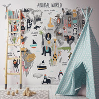 Thumbnail for Papier Peint Carte du Monde <br/> Animal World