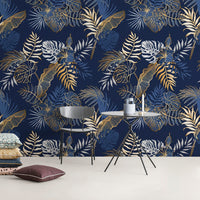 Thumbnail for Tapisserie Tropicale Bleu | Le Petit Intissé