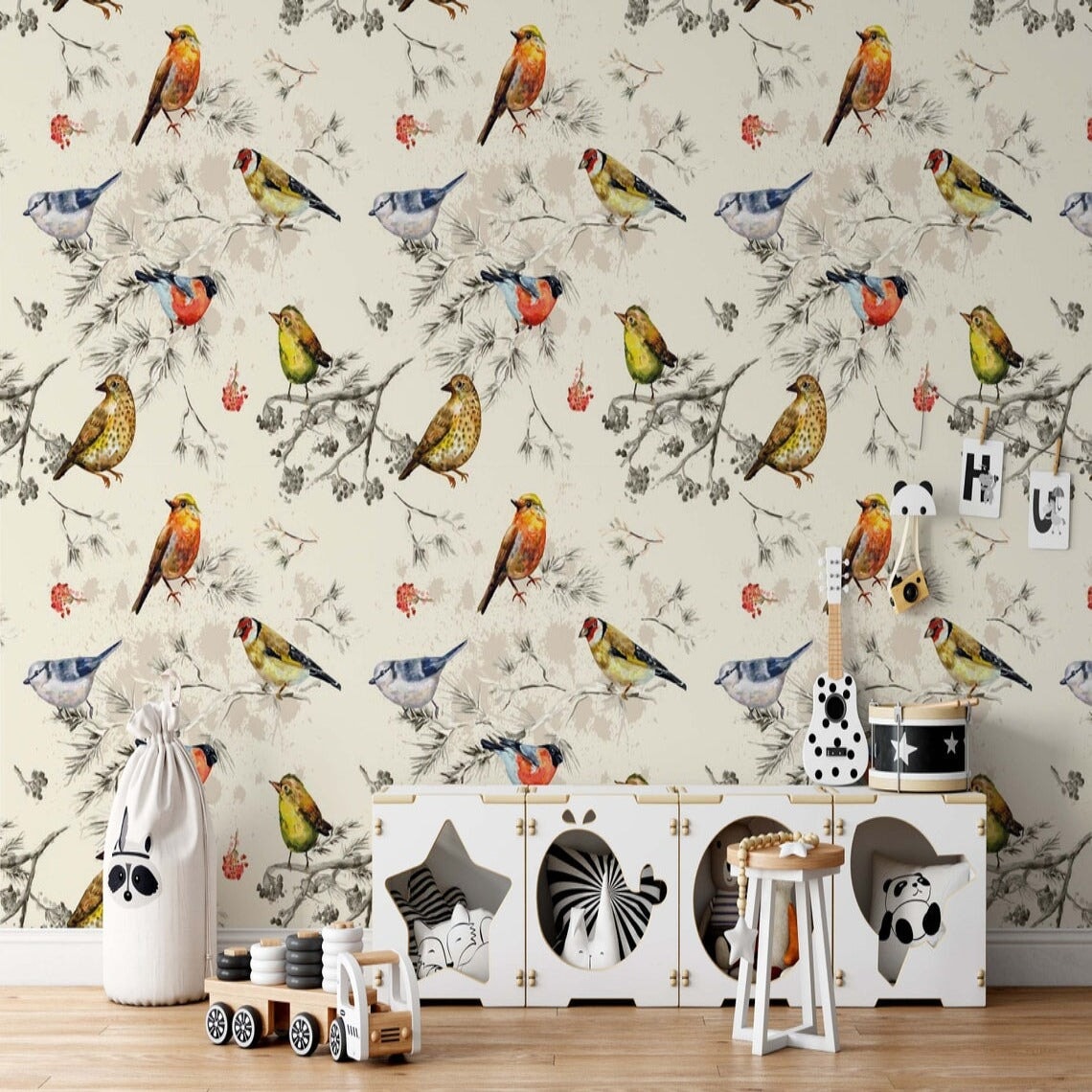 Papier Peint Motif Oiseaux | Le Petit Intissé