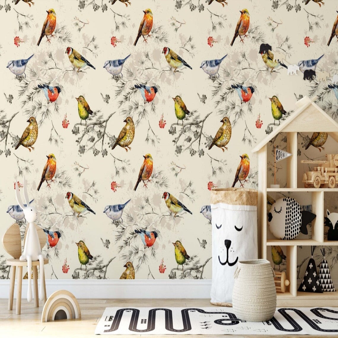 Papier Peint Motif Oiseaux | Le Petit Intissé