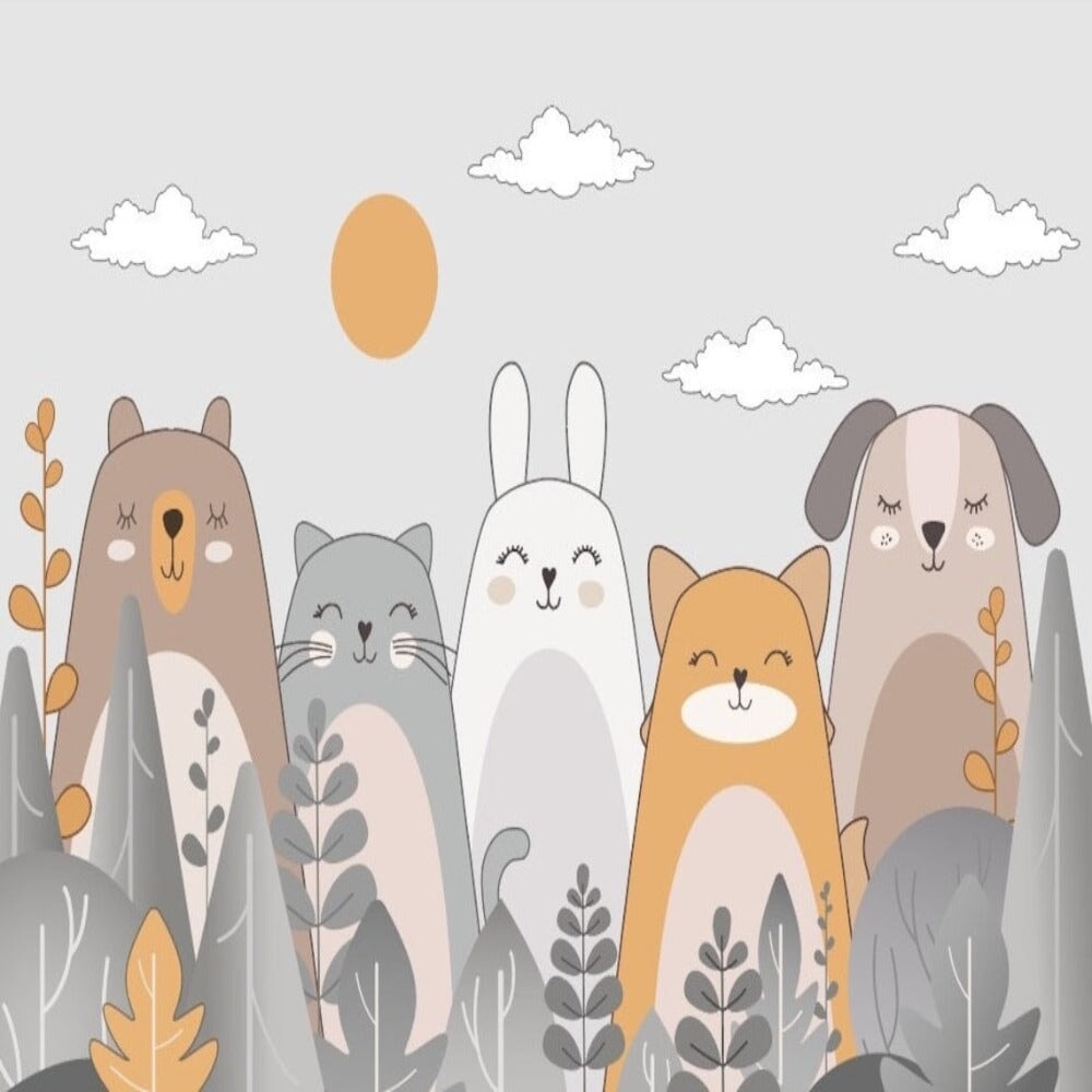 Papier Peint Animaux <br/> Rond et Mignon