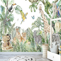 Thumbnail for Papier Peint Panoramique Jungle Animaux | Le Petit Intissé
