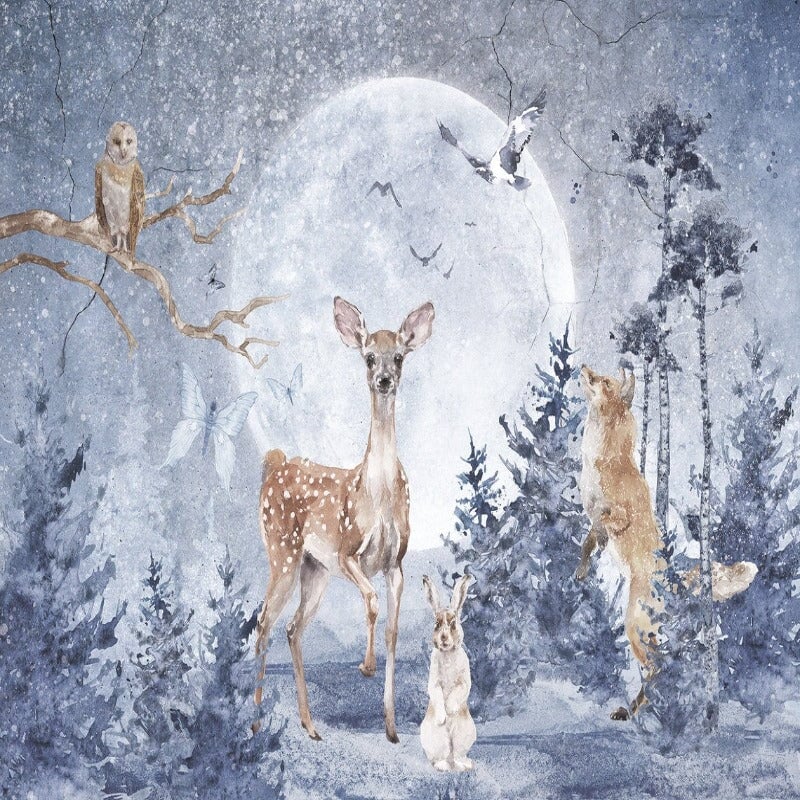 Papier Peint Animaux Biche | Le Petit Intissé