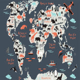 Carte du Monde Animaux | Le Petit Intissé
