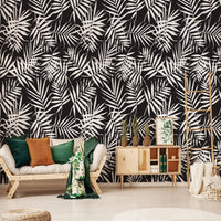 Thumbnail for Papier Peint Feuillage Fond Noir | Le Petit Intissé