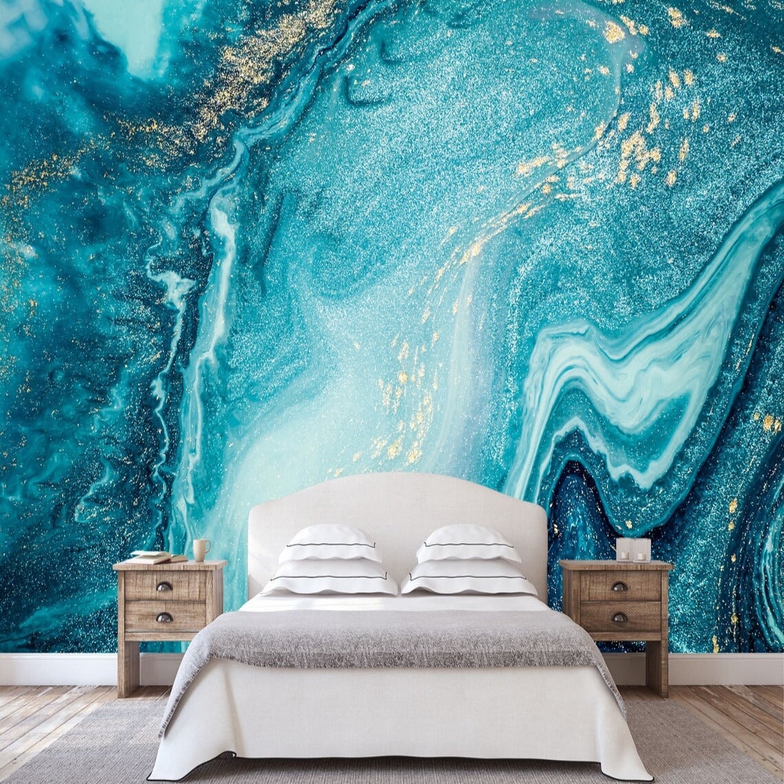 Papier Peint Marbre Bleu | Le Petit Intissé