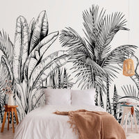 Thumbnail for Papier Peint Panoramique Végétal Noir et Blanc | Le Petit Intissé