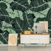 Thumbnail for Papier Peint Panoramique Feuille Verte | Le Petit Intissé