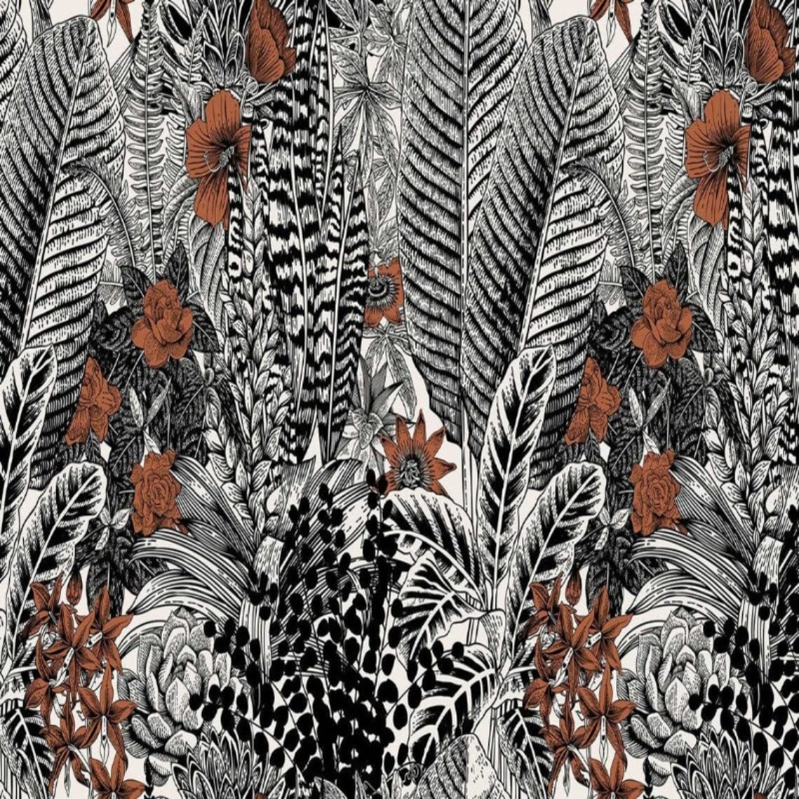 Papier Peint Plante Noir et Blanc | Le Petit Intissé