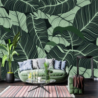 Thumbnail for Papier Peint Tropical <br/> Panoramique Feuille Verte