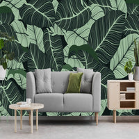 Thumbnail for Papier Peint Panoramique Feuille Verte | Le Petit Intissé