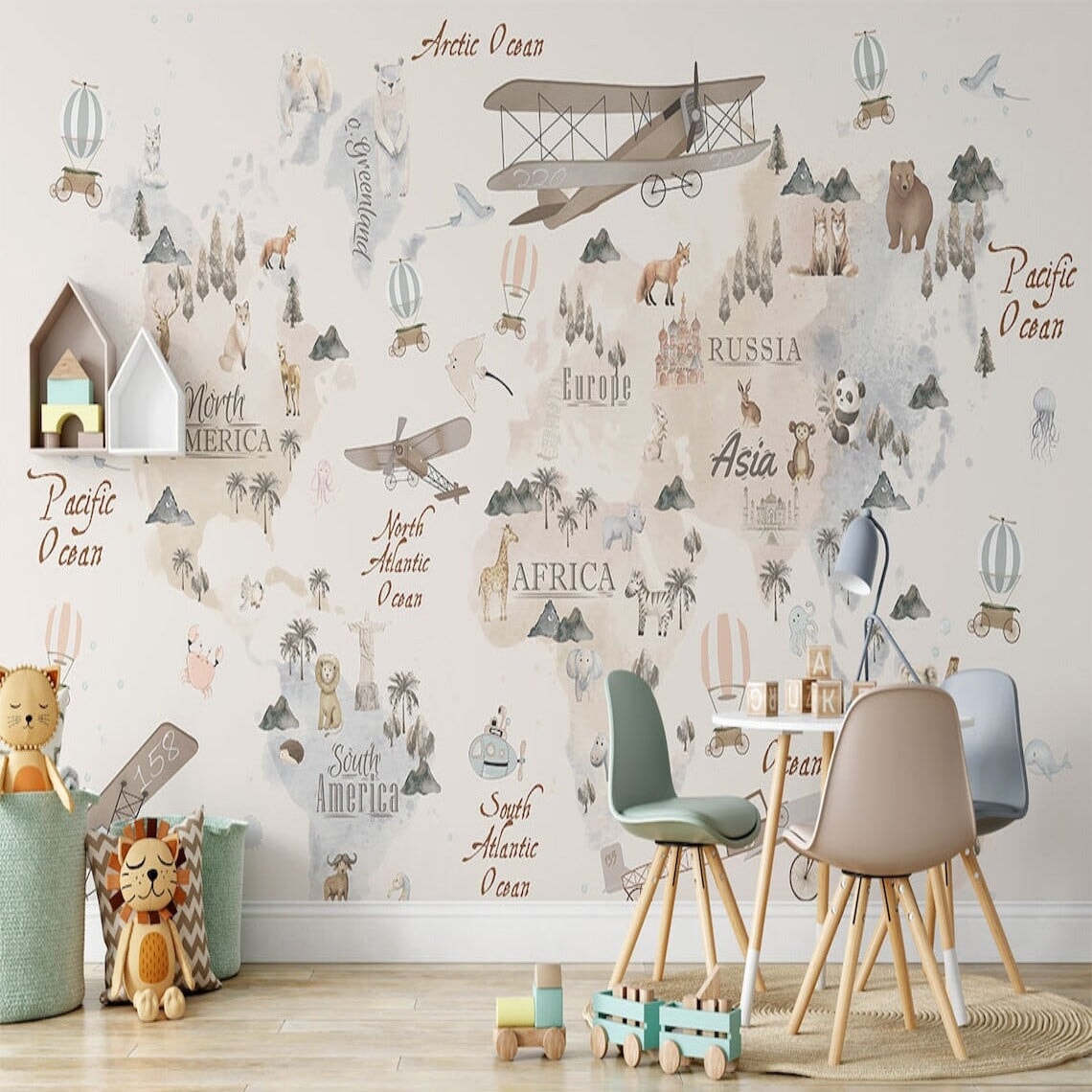 Mappemonde Murale Vintage | Le Petit Intissé