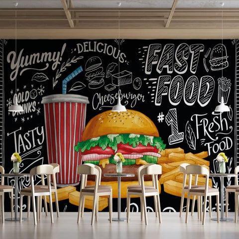 Papier Peint Restaurant Fast Food | Le Petit Intissé