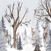 Thumbnail for Papier Peint Panoramique Forêt Animaux | Le Petit Intissé