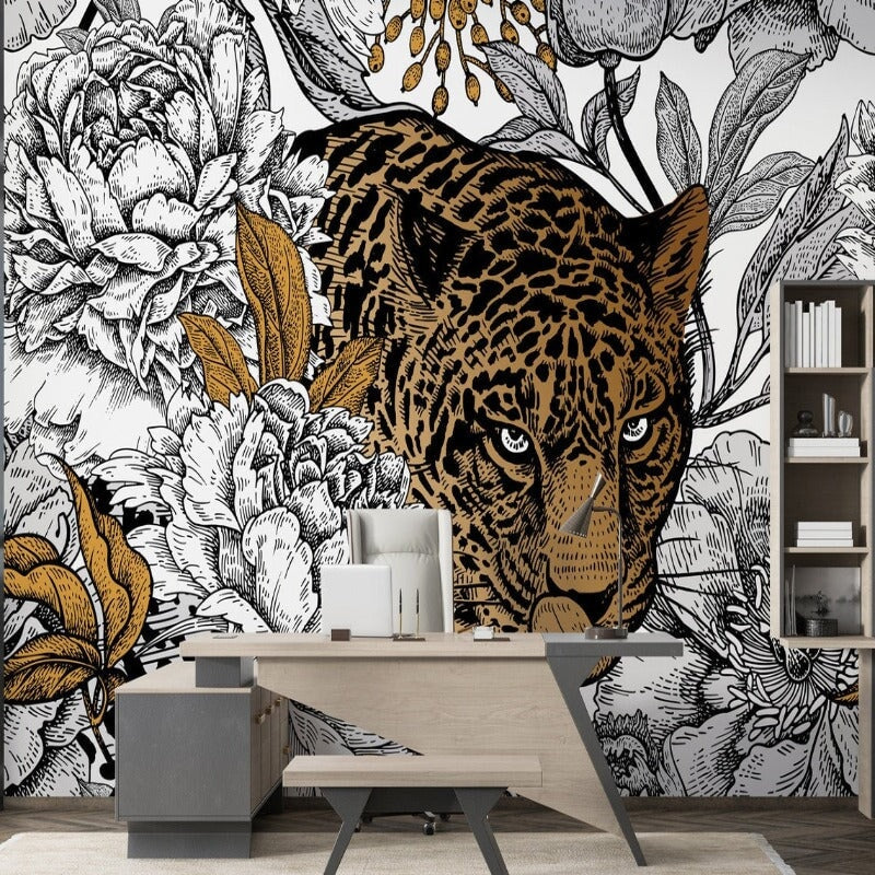 Papier Peint avec Léopard | Le Petit Intissé