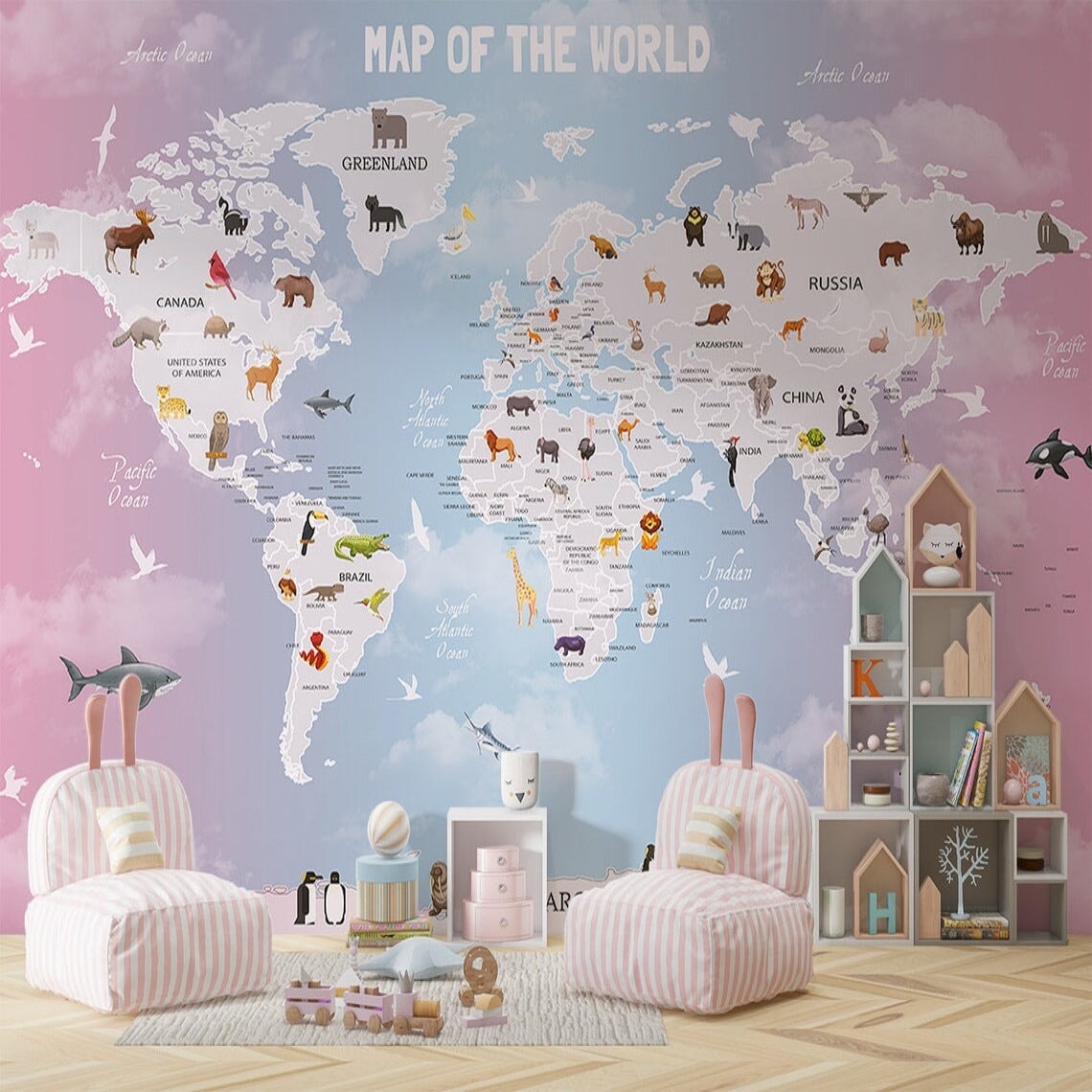 Carte du Monde Fille | Le Petit Intissé