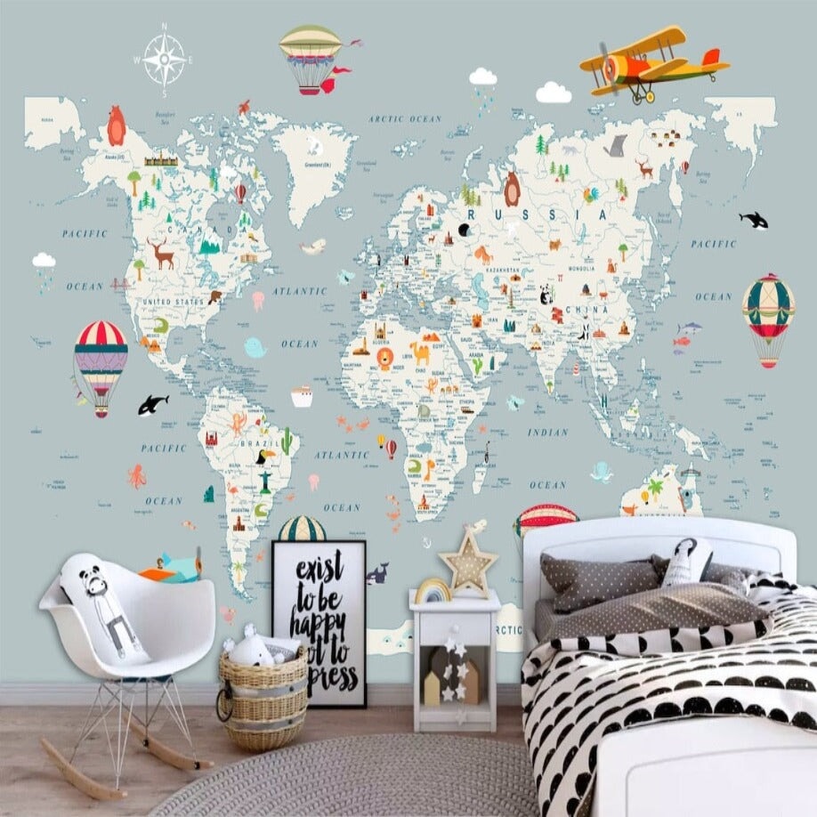 Carte du Monde Décoration Intérieure | Le Petit Intissé
