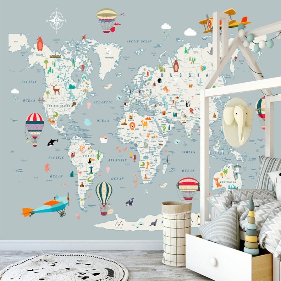 Carte du Monde Décoration Intérieure | Le Petit Intissé