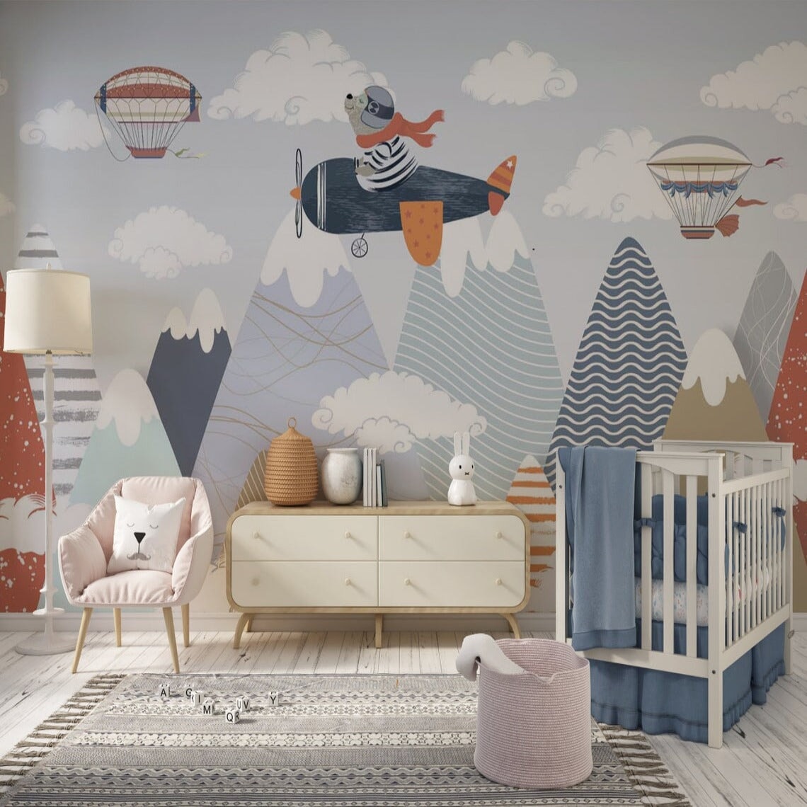 Papier Peint Ours Pilote Avion | Le Petit Intissé