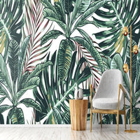 Thumbnail for Papier Peint Tropical Vert et Blanc | Le Petit Intissé