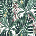 Papier Peint Tropical Vert et Blanc | Le Petit Intissé