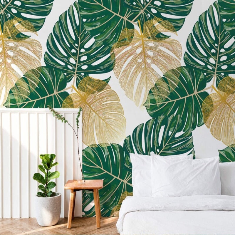 Papier peint Jungle Vert et Or | Le Petit Intissé