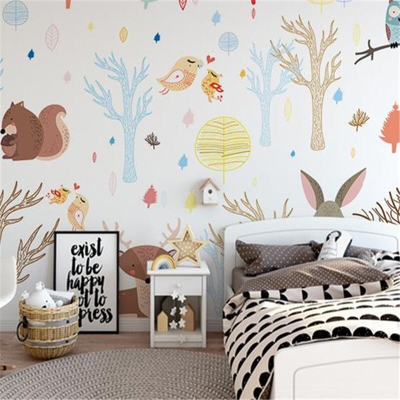 Papier Peint Panoramique Animaux Forêt | Le Petit Intissé