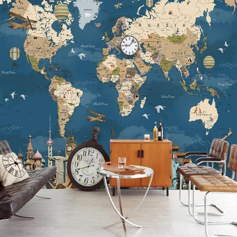Papier peint original Old World Map - Carte du monde - Papiers peints