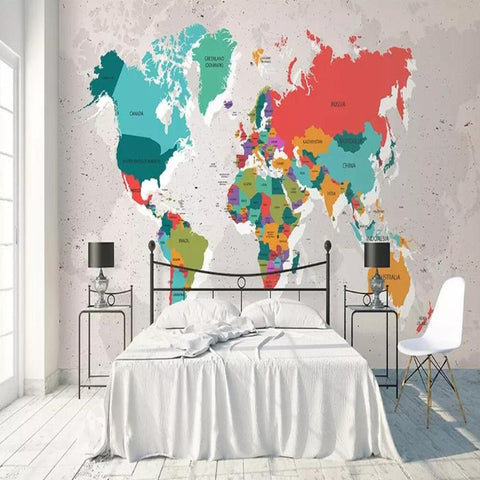 Papier Peint Avec Carte du Monde | Le Petit Intissé