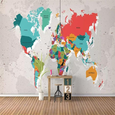 Papier Peint Avec Carte du Monde | Le Petit Intissé