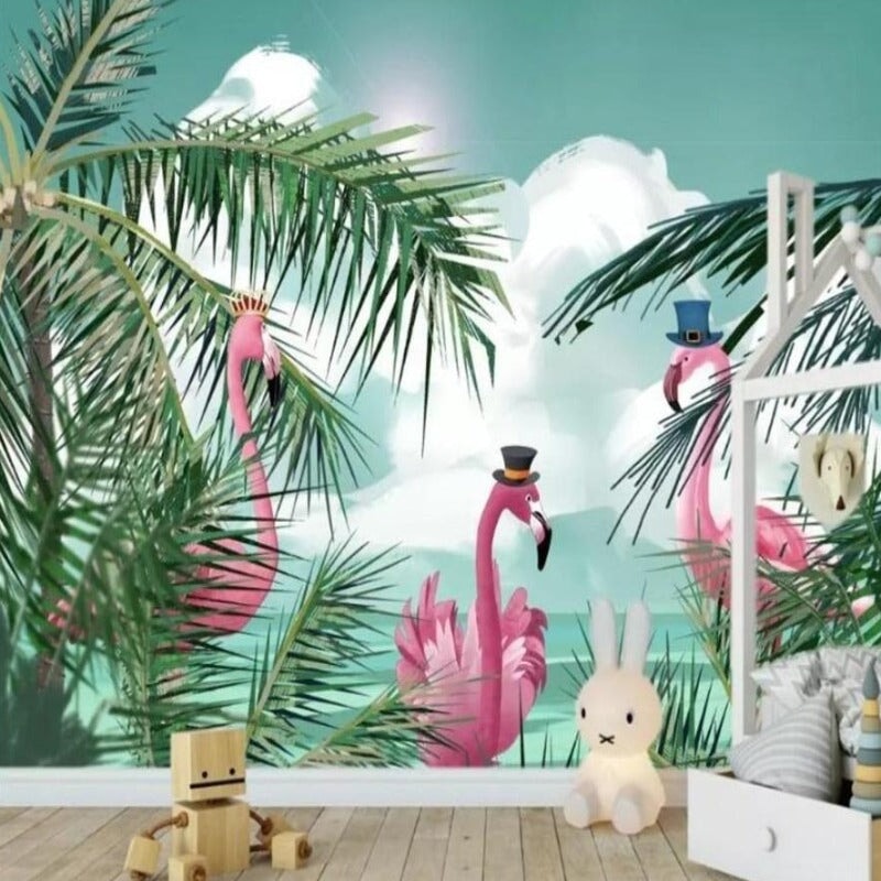 Papier Peint Flamant Rose 4 Murs | Le Petit Intissé