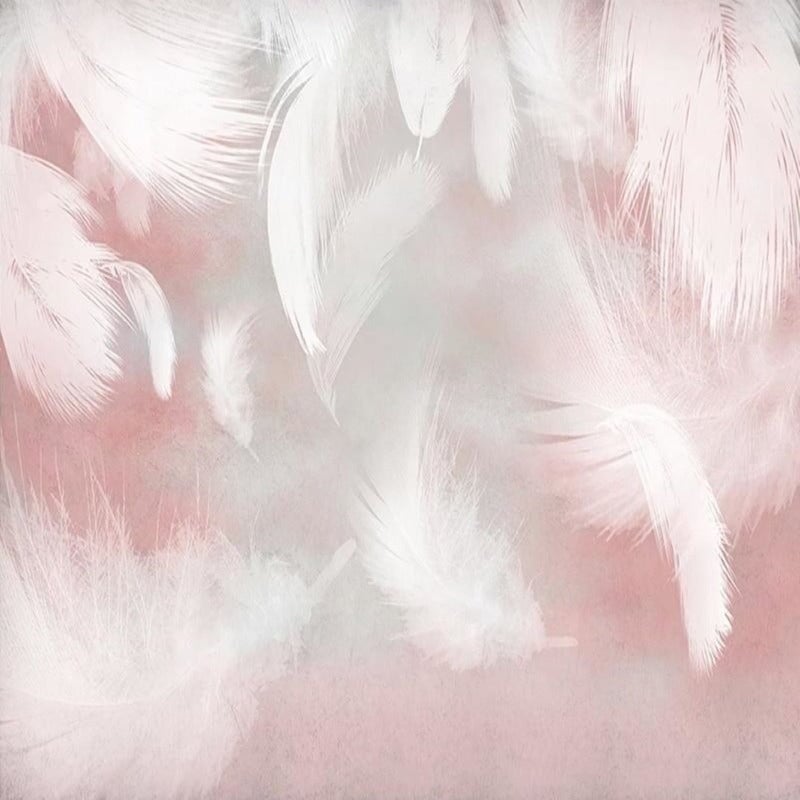 Papier Peint Plume <br/> Rose Doux