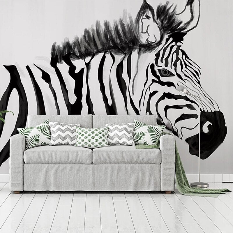Papier Peint Zèbre Noir et Blanc | Le Petit Intissé