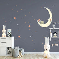Thumbnail for Papier Peint Lune et Etoile | Le Petit Intissé