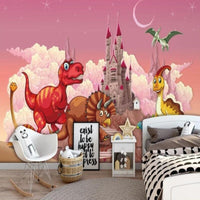 Thumbnail for Papier Peint Dinosaure Rose | Le Petit Intissé