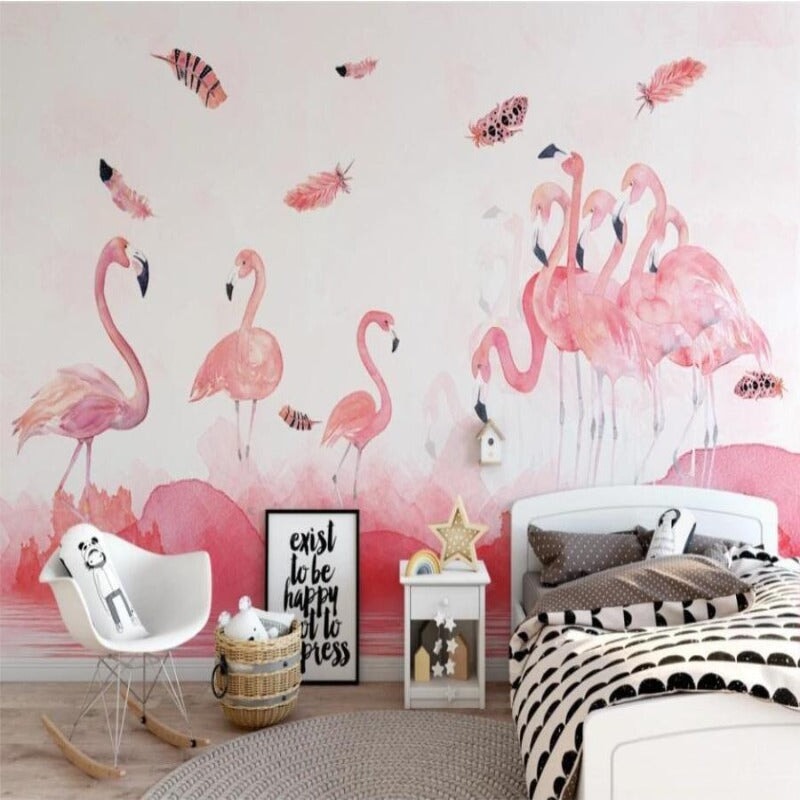 Papier Peint Panoramique Flamant Rose | Le Petit Intissé