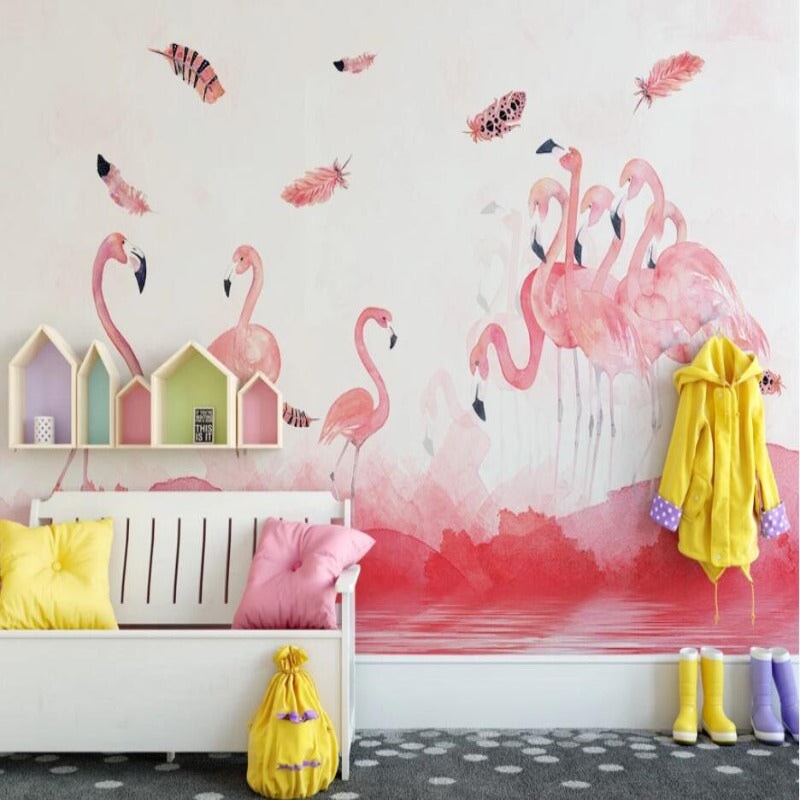 Papier Peint Panoramique Flamant Rose | Le Petit Intissé