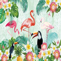 Thumbnail for Papier Peint Tropical Flamant Rose | Le Petit Intissé