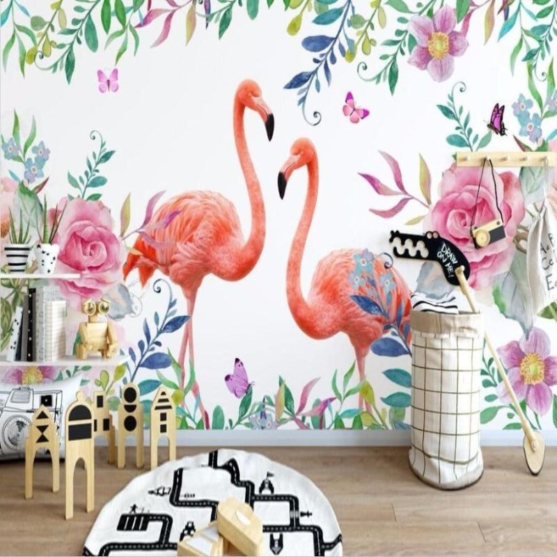 Papier Peint Tropical Flamant Rose | Le Petit Intissé