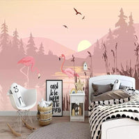 Thumbnail for Papier Peint Intissé Flamant Rose | Le Petit Intissé