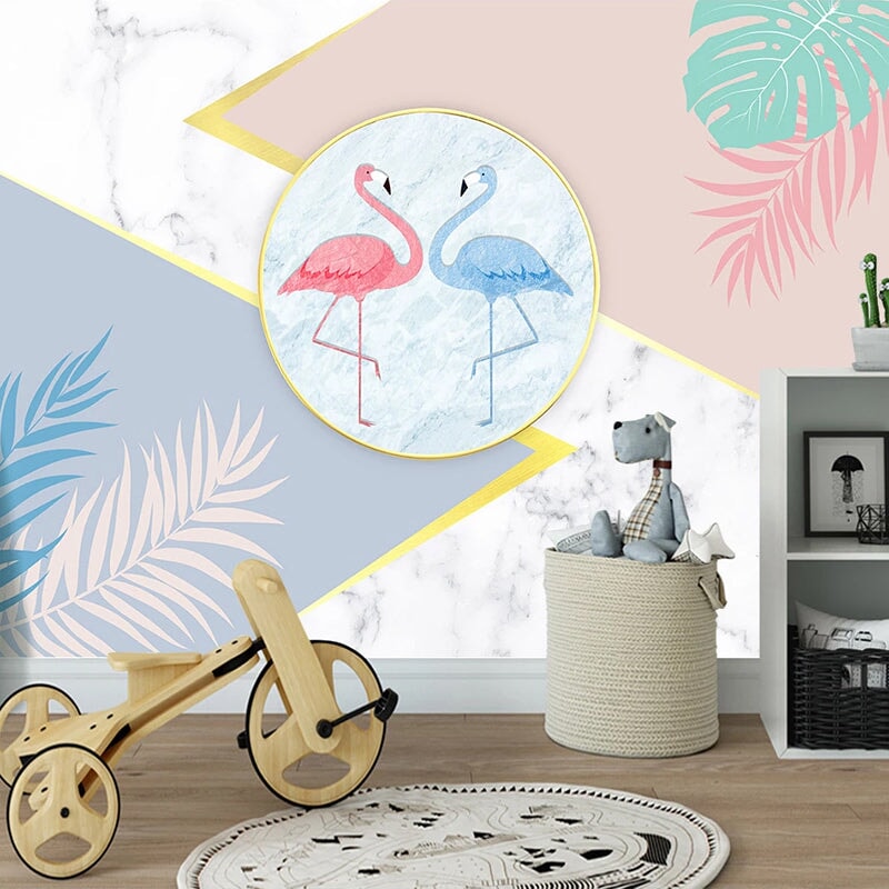 Papier Peint Motif Flamant Rose | Le Petit Intissé