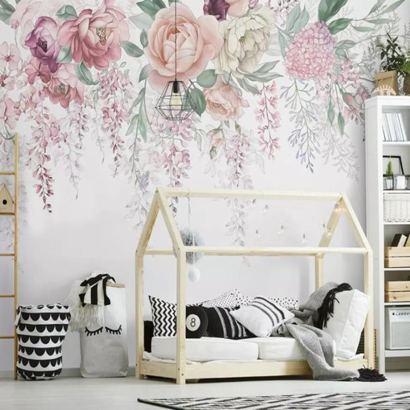 Papier Peint Grosse Fleur Pastel | Le Petit Intissé