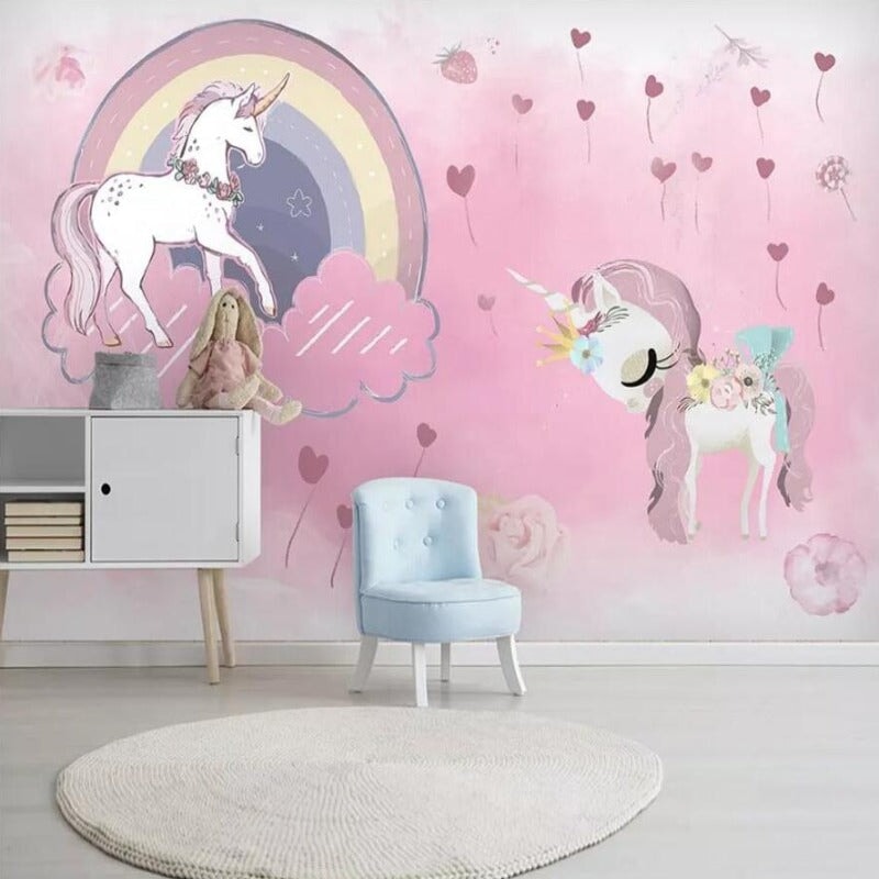 Papier Peint Licorne Rose | Le Petit Intissé