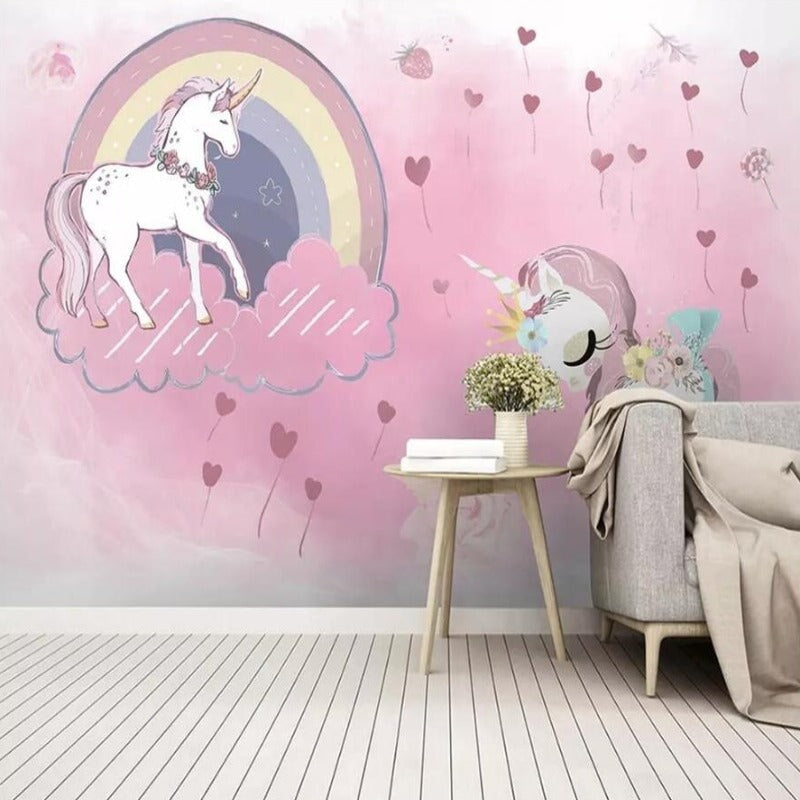 Papier Peint Licorne Rose | Le Petit Intissé