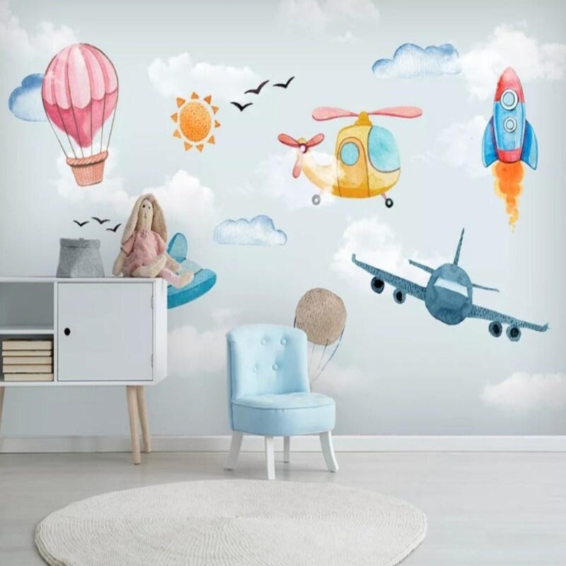 Papier Peint Motif Avion | Le Petit Intissé