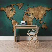Thumbnail for Papier Peint Carte du Monde Vintage | La Petit Intissé